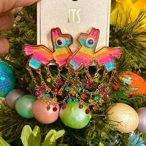 Colorful Piñata Dangle Earrings with Googly Eyes